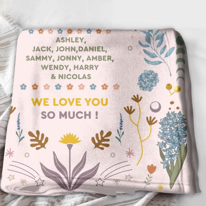 Custom Personalized Grandma Quilt/Single Layer Fleece Blanket - Mother's Day Gift Idea for Grandma - To Our Grandma Pretend This Is A Big Warm Hug From All Of Us