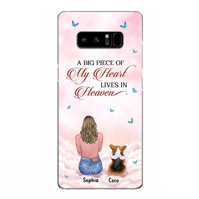 Custom Personalized Memorial Pet Phone Case - Upto 4 Pets - Memorial Gift Idea For Dog/Cat Lover -   A Big Piece Of My Heart Lives In Heaven - Case For iPhone And Samsung