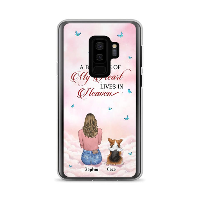 Custom Personalized Memorial Pet Phone Case - Upto 4 Pets - Memorial Gift Idea For Dog/Cat Lover -   A Big Piece Of My Heart Lives In Heaven - Case For iPhone And Samsung