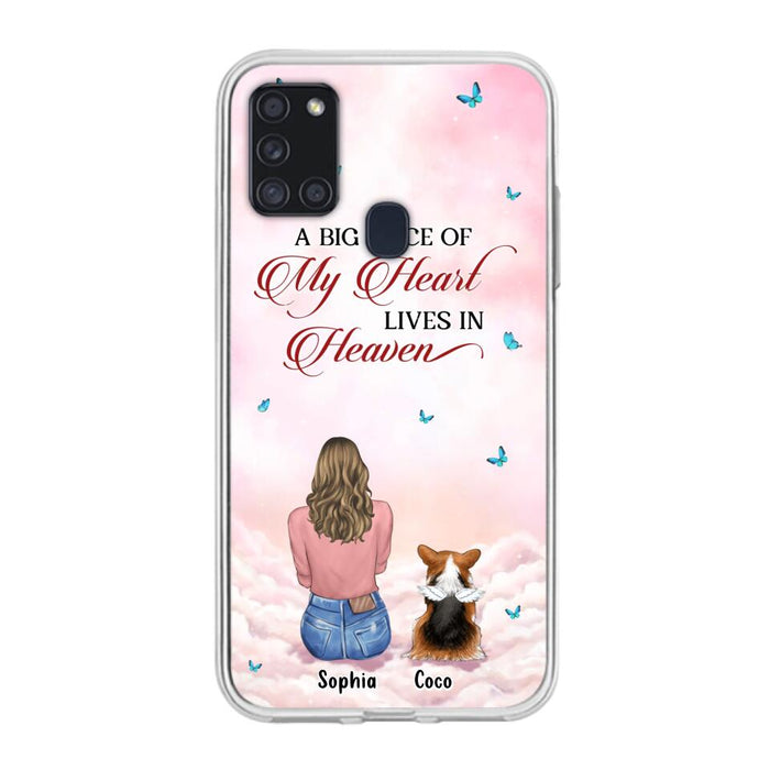 Custom Personalized Memorial Pet Phone Case - Upto 4 Pets - Memorial Gift Idea For Dog/Cat Lover -   A Big Piece Of My Heart Lives In Heaven - Case For iPhone And Samsung