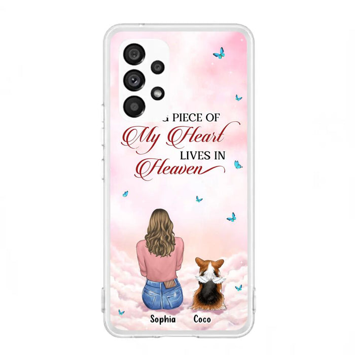 Custom Personalized Memorial Pet Phone Case - Upto 4 Pets - Memorial Gift Idea For Dog/Cat Lover -   A Big Piece Of My Heart Lives In Heaven - Case For iPhone And Samsung