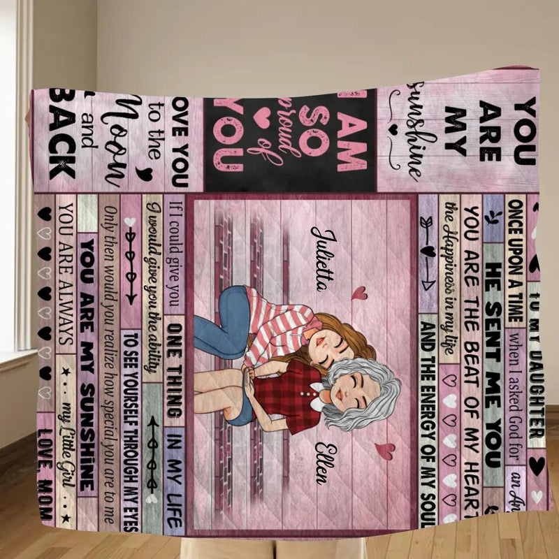 Personalized To My Daughter Quilt/Fleece Throw Blanket - Gift For Daughter From Mom - When I Asked God For An Angel He Sent Me You