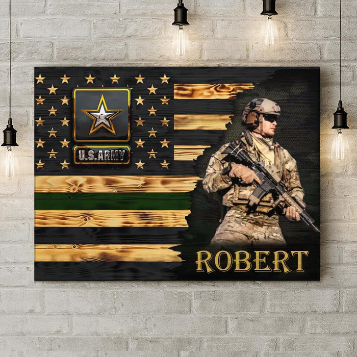 Custom Personalized Veteran Horizontal Canvas - Upload Photo - Gift Idea For Veteran/ Birthday