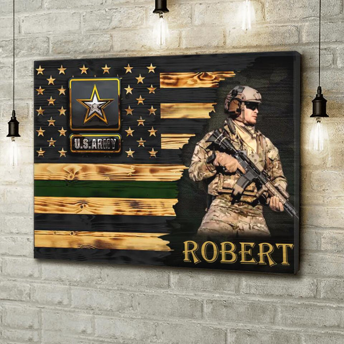 Custom Personalized Veteran Horizontal Canvas - Upload Photo - Gift Idea For Veteran/ Birthday