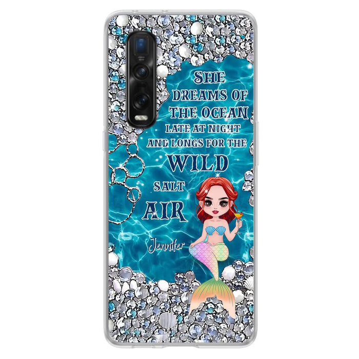 Custom Personalized Mermaid Phone Case - Gift Idea For Ocean Lovers/Mermaid - She Dreams Of The Ocean Late At Night  - Case For Oppo, Xiaomi & Huawei