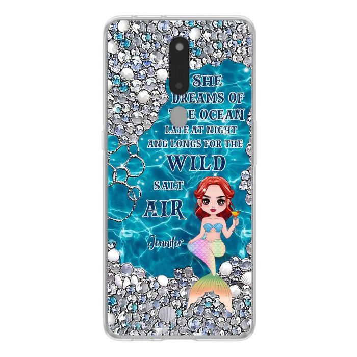 Custom Personalized Mermaid Phone Case - Gift Idea For Ocean Lovers/Mermaid - She Dreams Of The Ocean Late At Night  - Case For Oppo, Xiaomi & Huawei