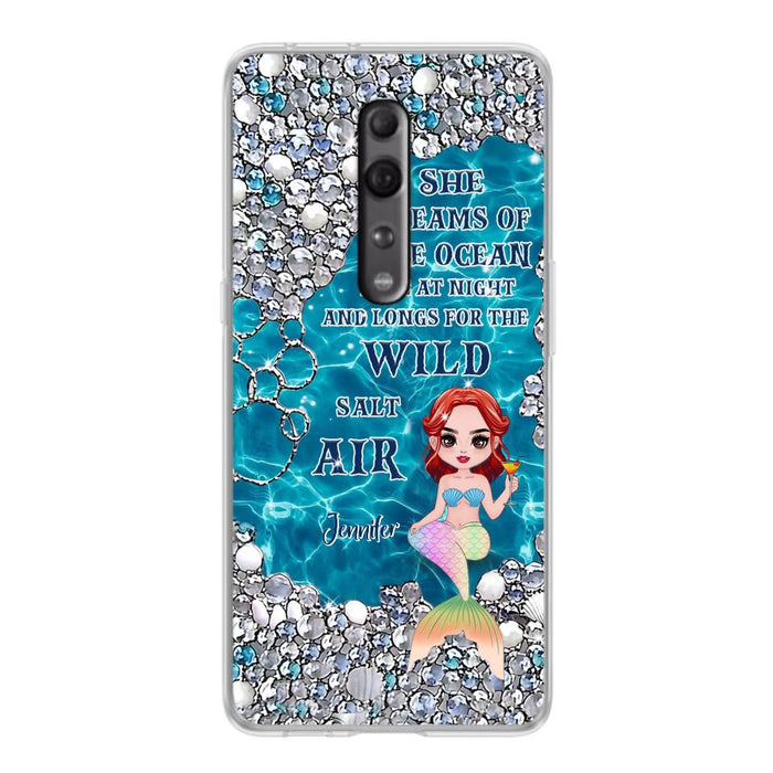 Custom Personalized Mermaid Phone Case - Gift Idea For Ocean Lovers/Mermaid - She Dreams Of The Ocean Late At Night  - Case For Oppo, Xiaomi & Huawei