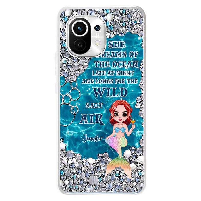 Custom Personalized Mermaid Phone Case - Gift Idea For Ocean Lovers/Mermaid - She Dreams Of The Ocean Late At Night  - Case For Oppo, Xiaomi & Huawei