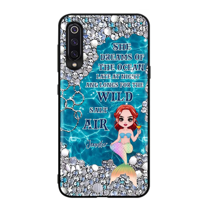 Custom Personalized Mermaid Phone Case - Gift Idea For Ocean Lovers/Mermaid - She Dreams Of The Ocean Late At Night  - Case For Oppo, Xiaomi & Huawei