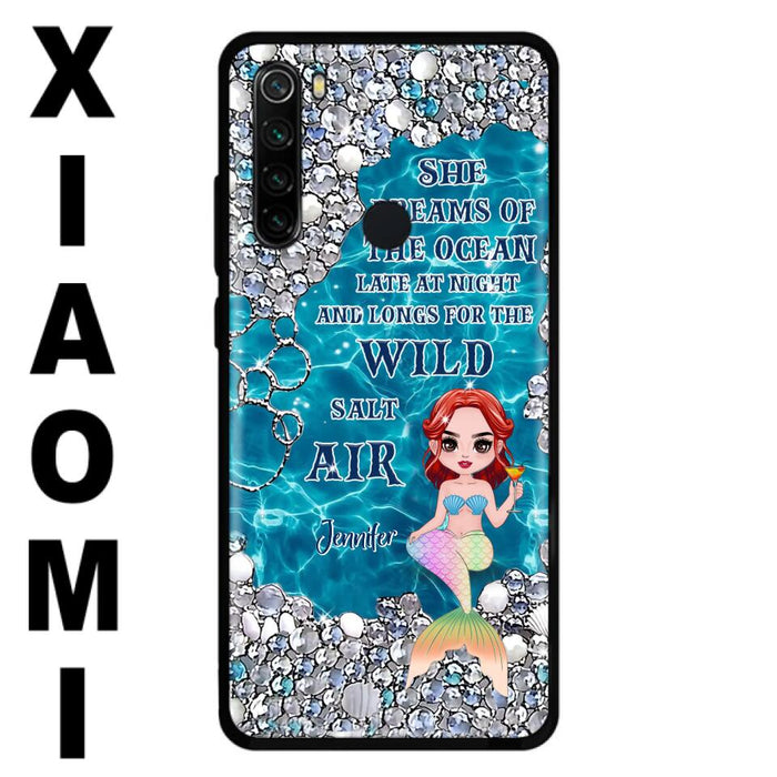 Custom Personalized Mermaid Phone Case - Gift Idea For Ocean Lovers/Mermaid - She Dreams Of The Ocean Late At Night  - Case For Oppo, Xiaomi & Huawei