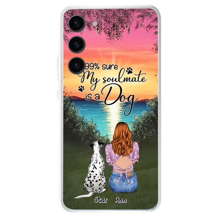 Custom Personalized Dog Mom Phone Case - Up to 4 Dogs - Gift Idea For Dog Lover - Just A Girl Who Loves Dogs - Case For iPhone And Samsung