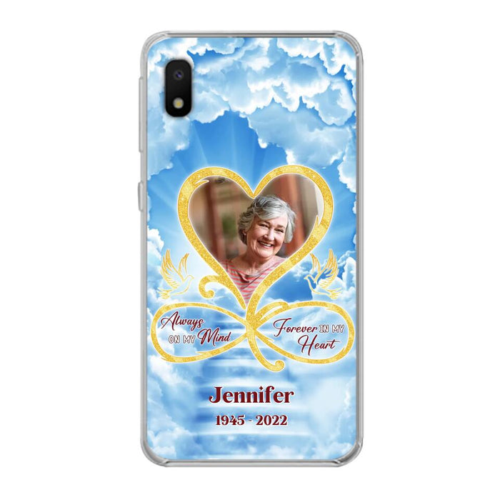 Custom Personalized Memorial Photo Phone Case - Memorial Gift Idea For Mother's Day/Father's Day - Always On My Mind Forever In My Heart - Case for iPhone/Samsung