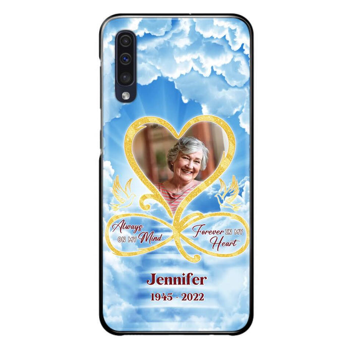 Custom Personalized Memorial Photo Phone Case - Memorial Gift Idea For Mother's Day/Father's Day - Always On My Mind Forever In My Heart - Case for iPhone/Samsung