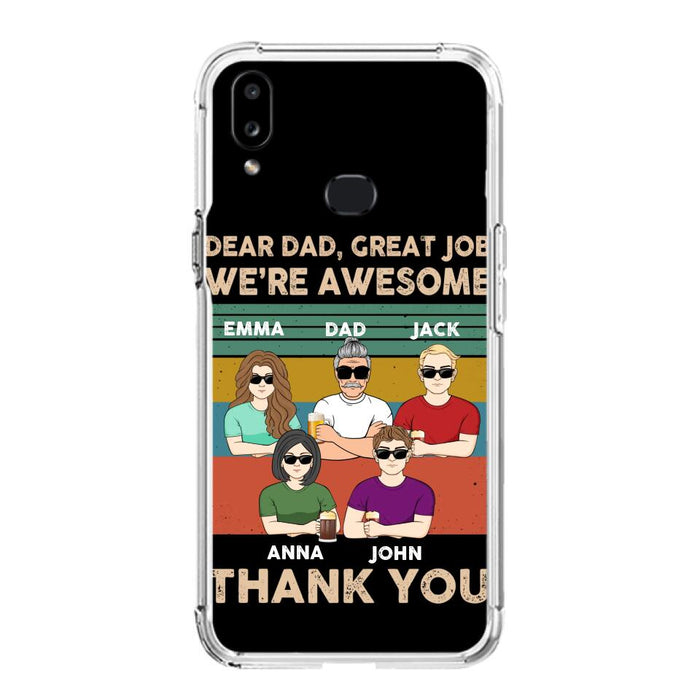 Custom Personalized Dear Mom/ Dad Phone Case For iPhone/ Samsung - Upto 5 People - Gift Idea For Mother's Day/ Father's Day - Dear Dad, Great Job We're Awesome Thank You