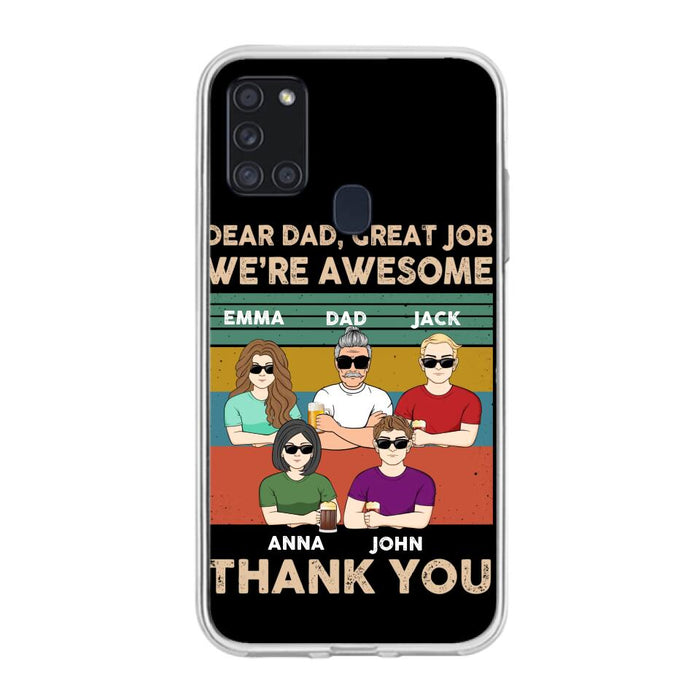 Custom Personalized Dear Mom/ Dad Phone Case For iPhone/ Samsung - Upto 5 People - Gift Idea For Mother's Day/ Father's Day - Dear Dad, Great Job We're Awesome Thank You