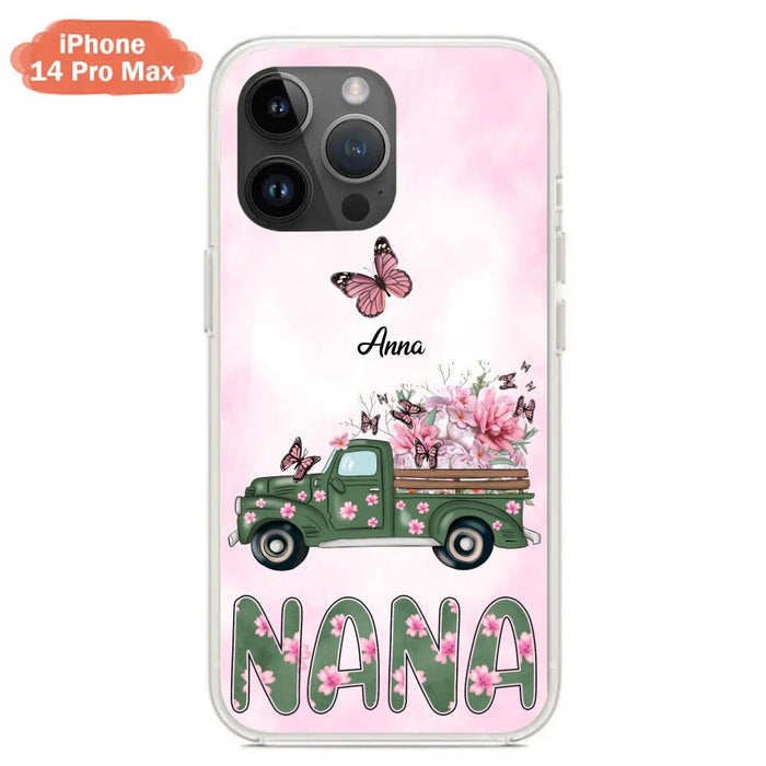 Custom Personalized Nana Phone Case - Gift Idea For Grandma/Mother's Day - Upto 12 Butterflies - Nana - Case For iPhone & Samsung