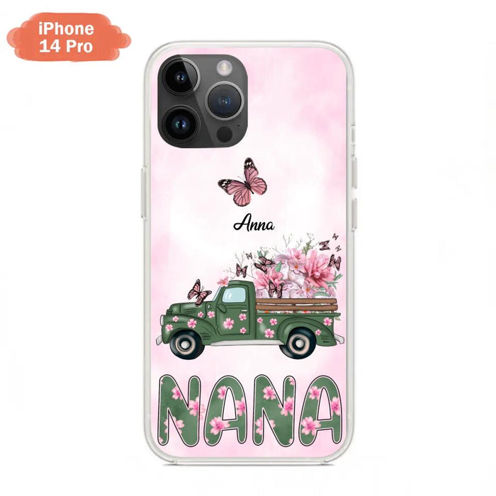 Custom Personalized Nana Phone Case - Gift Idea For Grandma/Mother's Day - Upto 12 Butterflies - Nana - Case For iPhone & Samsung