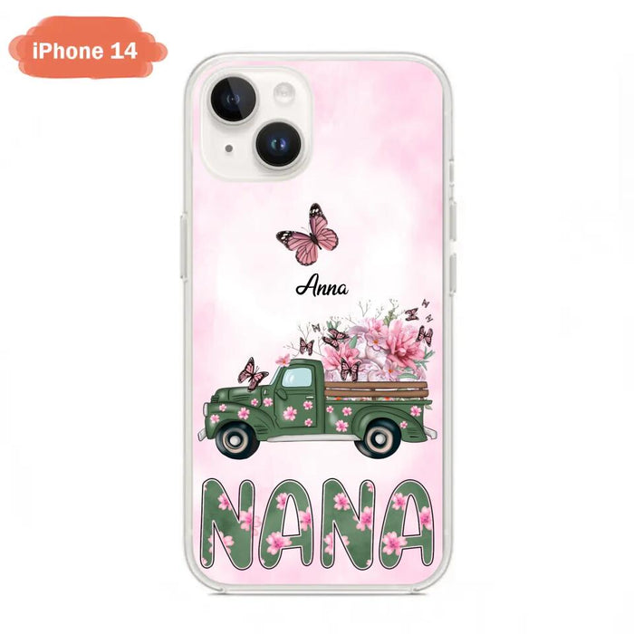 Custom Personalized Nana Phone Case - Gift Idea For Grandma/Mother's Day - Upto 12 Butterflies - Nana - Case For iPhone & Samsung