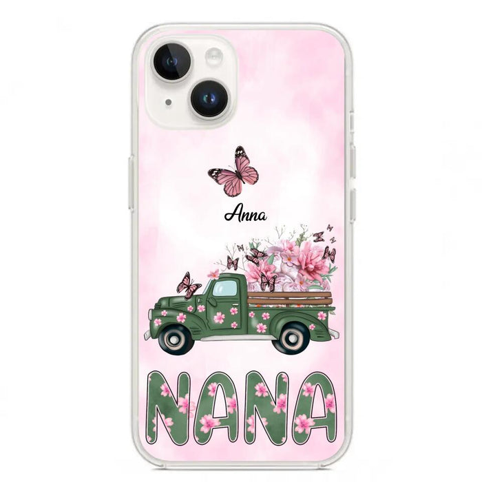 Custom Personalized Nana Phone Case - Gift Idea For Grandma/Mother's Day - Upto 12 Butterflies - Nana - Case For iPhone & Samsung