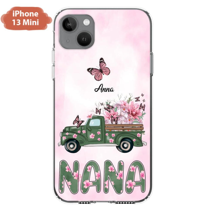 Custom Personalized Nana Phone Case - Gift Idea For Grandma/Mother's Day - Upto 12 Butterflies - Nana - Case For iPhone & Samsung