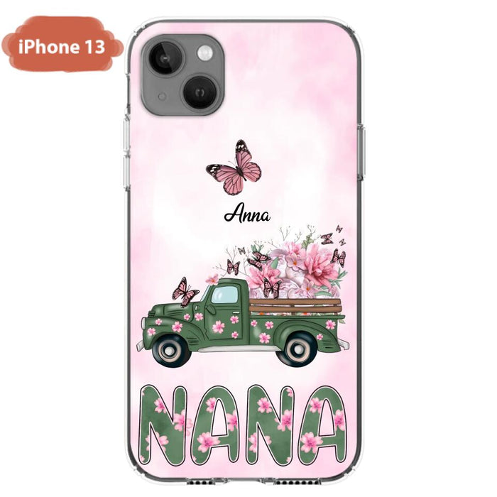 Custom Personalized Nana Phone Case - Gift Idea For Grandma/Mother's Day - Upto 12 Butterflies - Nana - Case For iPhone & Samsung