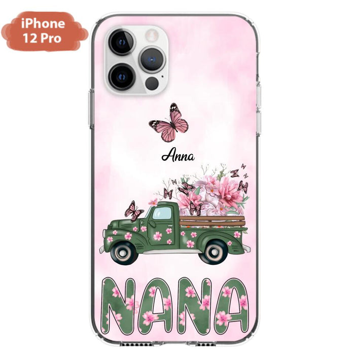 Custom Personalized Nana Phone Case - Gift Idea For Grandma/Mother's Day - Upto 12 Butterflies - Nana - Case For iPhone & Samsung