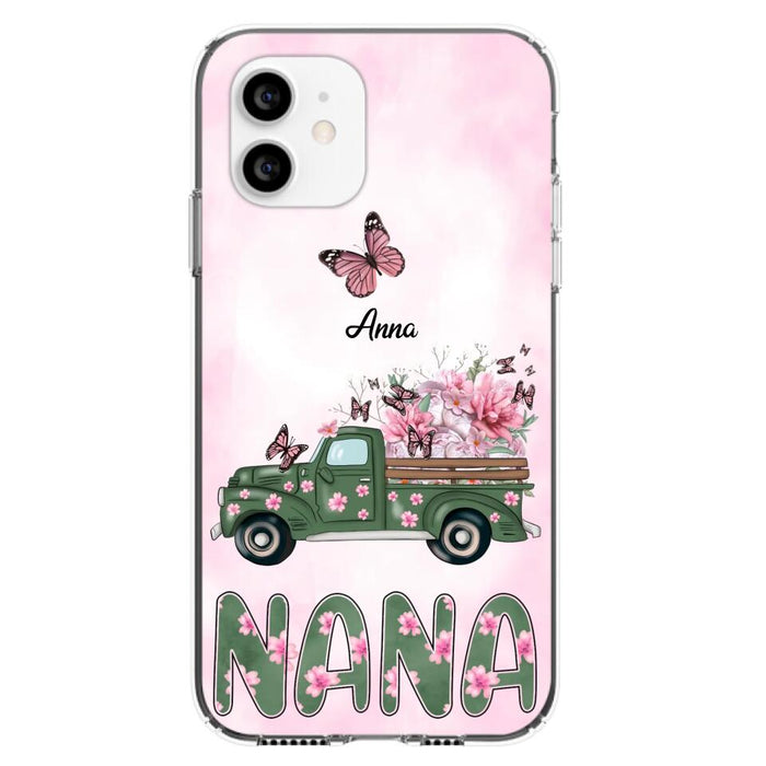 Custom Personalized Nana Phone Case - Gift Idea For Grandma/Mother's Day - Upto 12 Butterflies - Nana - Case For iPhone & Samsung