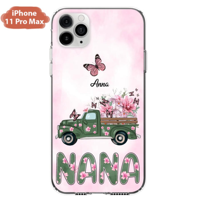 Custom Personalized Nana Phone Case - Gift Idea For Grandma/Mother's Day - Upto 12 Butterflies - Nana - Case For iPhone & Samsung