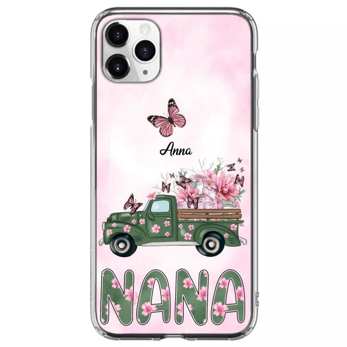 Custom Personalized Nana Phone Case - Gift Idea For Grandma/Mother's Day - Upto 12 Butterflies - Nana - Case For iPhone & Samsung