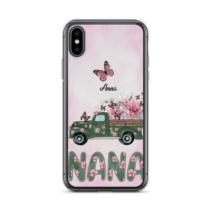 Custom Personalized Nana Phone Case - Gift Idea For Grandma/Mother's Day - Upto 12 Butterflies - Nana - Case For iPhone & Samsung