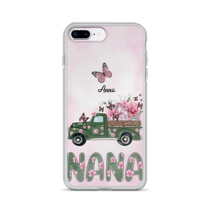 Custom Personalized Nana Phone Case - Gift Idea For Grandma/Mother's Day - Upto 12 Butterflies - Nana - Case For iPhone & Samsung