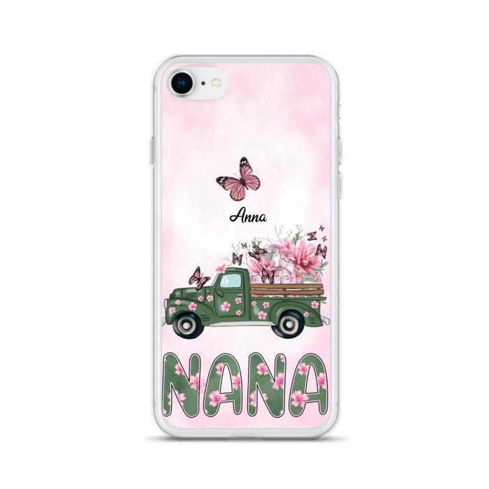 Custom Personalized Nana Phone Case - Gift Idea For Grandma/Mother's Day - Upto 12 Butterflies - Nana - Case For iPhone & Samsung