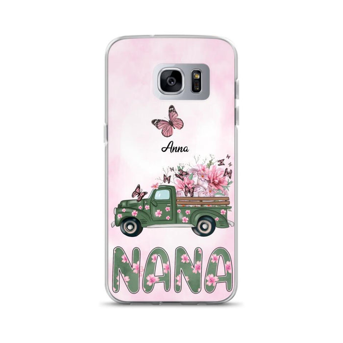 Custom Personalized Nana Phone Case - Gift Idea For Grandma/Mother's Day - Upto 12 Butterflies - Nana - Case For iPhone & Samsung