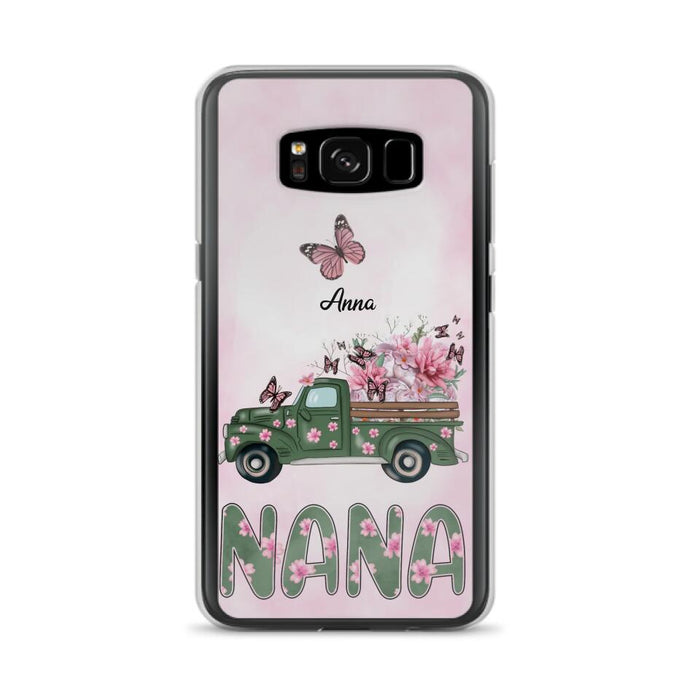 Custom Personalized Nana Phone Case - Gift Idea For Grandma/Mother's Day - Upto 12 Butterflies - Nana - Case For iPhone & Samsung