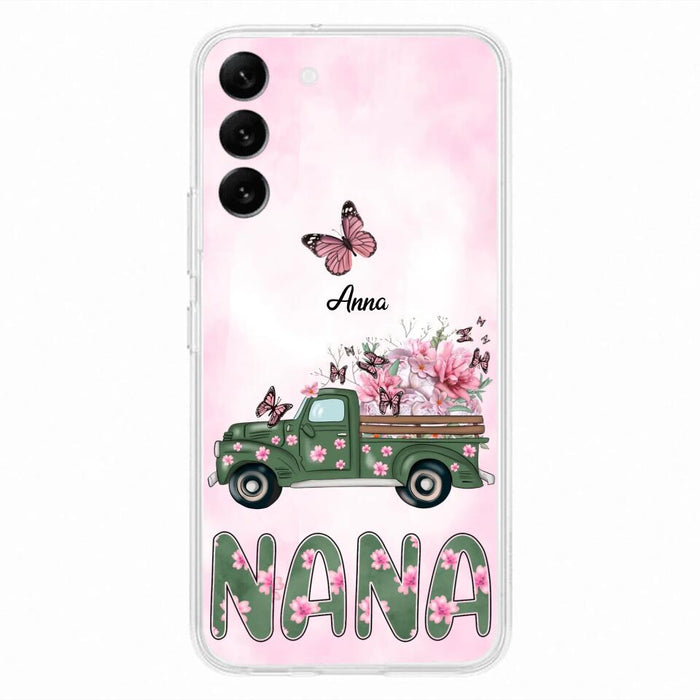 Custom Personalized Nana Phone Case - Gift Idea For Grandma/Mother's Day - Upto 12 Butterflies - Nana - Case For iPhone & Samsung