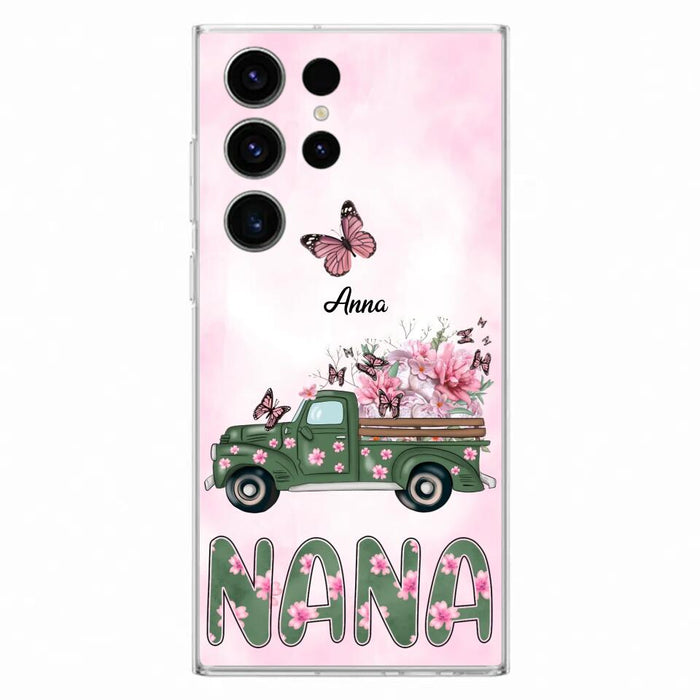 Custom Personalized Nana Phone Case - Gift Idea For Grandma/Mother's Day - Upto 12 Butterflies - Nana - Case For iPhone & Samsung