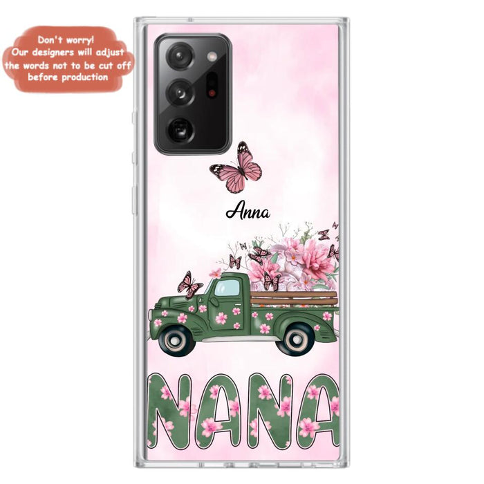 Custom Personalized Nana Phone Case - Gift Idea For Grandma/Mother's Day - Upto 12 Butterflies - Nana - Case For iPhone & Samsung