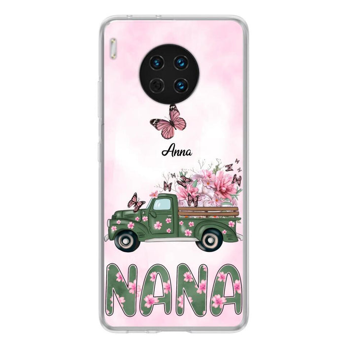 Custom Personalized Nana Phone Case - Gift Idea For Grandma/Mother's Day - Upto 12 Butterflies - Nana - Case For Oppo, Xiaomi & Huawei