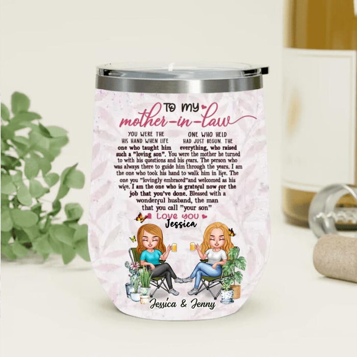 Custom Personalized To My Mother In Law Wine Tumbler - Mother's Day gifts