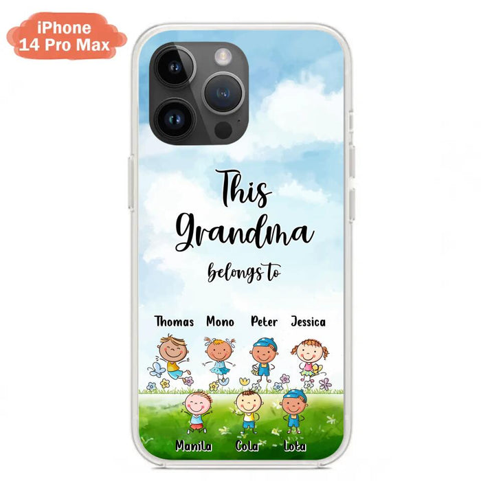 Custom Personalized Grandma Phone Case - Gift Idea For Grandma/Mother's Day - Upto 7 Kids - This Grandma Belongs To - Case For iPhone & Samsung