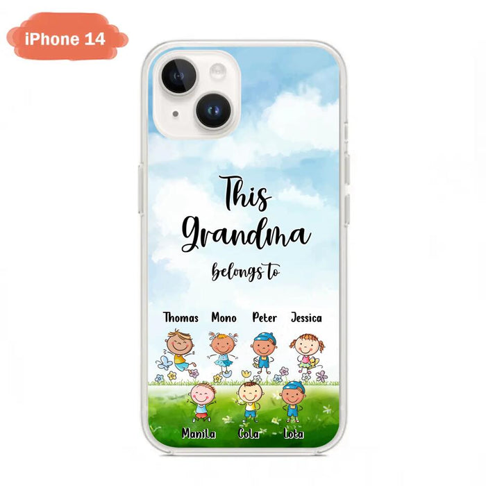 Custom Personalized Grandma Phone Case - Gift Idea For Grandma/Mother's Day - Upto 7 Kids - This Grandma Belongs To - Case For iPhone & Samsung