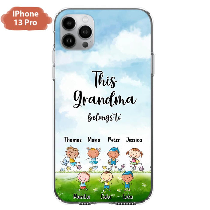 Custom Personalized Grandma Phone Case - Gift Idea For Grandma/Mother's Day - Upto 7 Kids - This Grandma Belongs To - Case For iPhone & Samsung