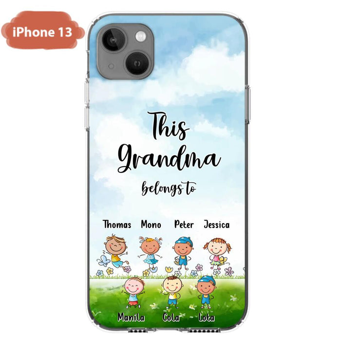 Custom Personalized Grandma Phone Case - Gift Idea For Grandma/Mother's Day - Upto 7 Kids - This Grandma Belongs To - Case For iPhone & Samsung