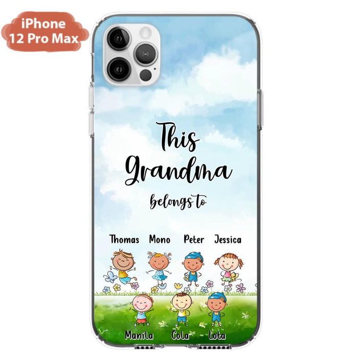 Custom Personalized Grandma Phone Case - Gift Idea For Grandma/Mother's Day - Upto 7 Kids - This Grandma Belongs To - Case For iPhone & Samsung