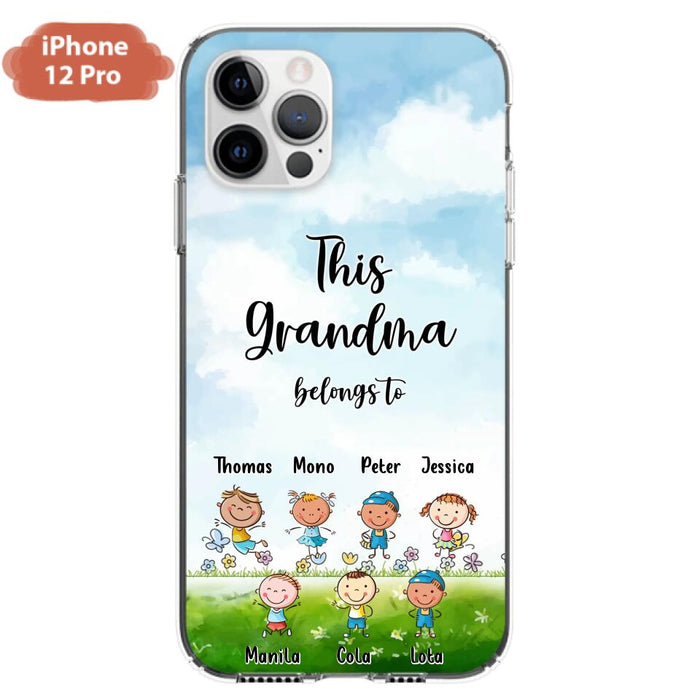 Custom Personalized Grandma Phone Case - Gift Idea For Grandma/Mother's Day - Upto 7 Kids - This Grandma Belongs To - Case For iPhone & Samsung