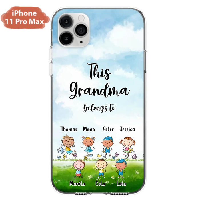 Custom Personalized Grandma Phone Case - Gift Idea For Grandma/Mother's Day - Upto 7 Kids - This Grandma Belongs To - Case For iPhone & Samsung