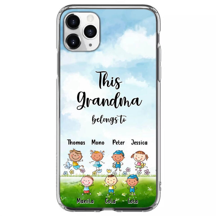 Custom Personalized Grandma Phone Case - Gift Idea For Grandma/Mother's Day - Upto 7 Kids - This Grandma Belongs To - Case For iPhone & Samsung