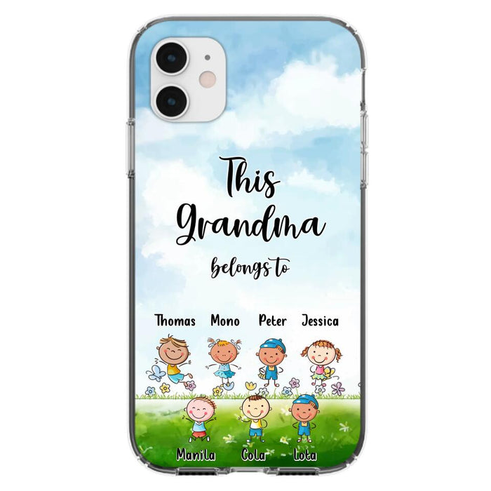 Custom Personalized Grandma Phone Case - Gift Idea For Grandma/Mother's Day - Upto 7 Kids - This Grandma Belongs To - Case For iPhone & Samsung