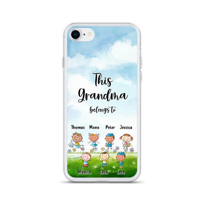 Custom Personalized Grandma Phone Case - Gift Idea For Grandma/Mother's Day - Upto 7 Kids - This Grandma Belongs To - Case For iPhone & Samsung