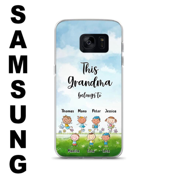 Custom Personalized Grandma Phone Case - Gift Idea For Grandma/Mother's Day - Upto 7 Kids - This Grandma Belongs To - Case For iPhone & Samsung